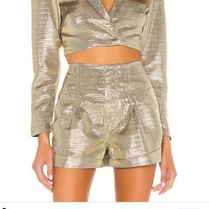 Revolve Gold Sparkly Shorts